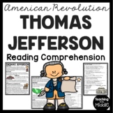 Thomas Jefferson Biography Reading Comprehension Worksheet