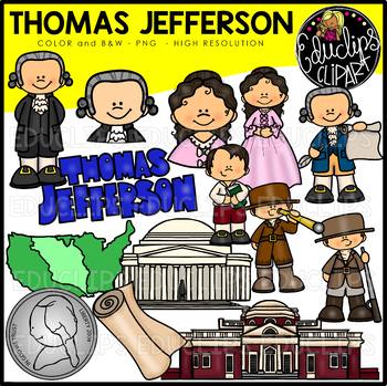 Preview of Thomas Jefferson Clip Art Set {Educlips Clipart}