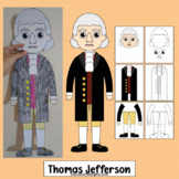 Thomas Jefferson Craft Presidents Day Activities Coloring 