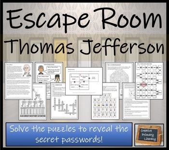 Preview of Thomas Jefferson Escape Room Activity