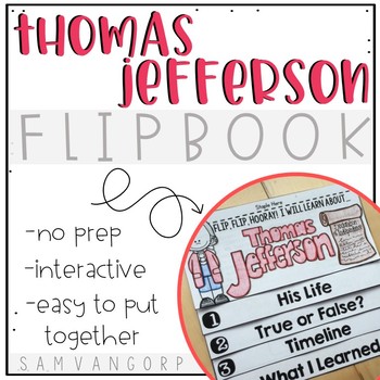 Preview of Thomas Jefferson Flip Book PLUS Colored Poster & Student Coloring Page