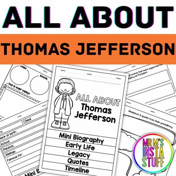 Preview of Thomas Jefferson Flipbook Research Biography Unit President's Day