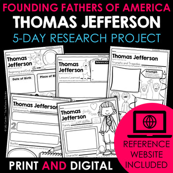 Preview of Thomas Jefferson | Founding Father | Research Project for Google Classroom™