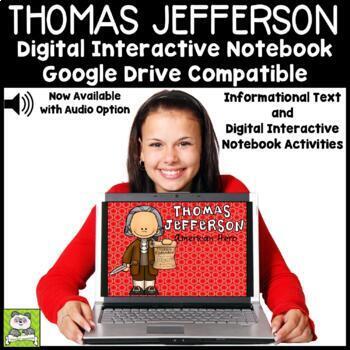 Preview of Thomas Jefferson Google Drive Interactive Notebook