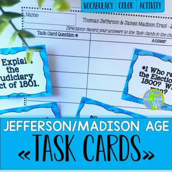 Preview of Thomas Jefferson, James Madison, War of 1812 Task Cards