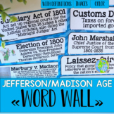 Thomas Jefferson, James Madison, War of 1812 Word Wall