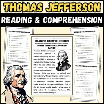 Preview of Thomas Jefferson Reading Comprehension Passage |1st to 4th grade