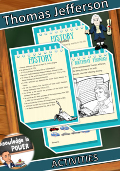 Preview of Thomas Jefferson Reading Passages + Activities + Video | For all ages