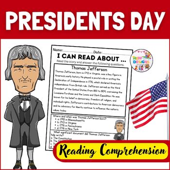 Preview of Thomas Jefferson / Reading and Comprehension / Presidents Day