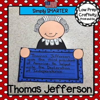 Preview of Thomas Jefferson Writing Cut and Paste Craftivity