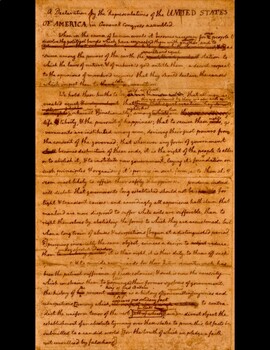 Preview of Thomas Jefferson’s Draft of the Declaration of Independence Poster Print
