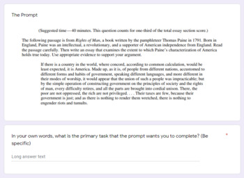 Preview of Thomas Paine 2011 AP Language Argument Essay Guided Analysis