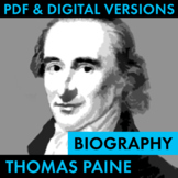 Thomas Paine Biography Research, American Revolution, PDF 