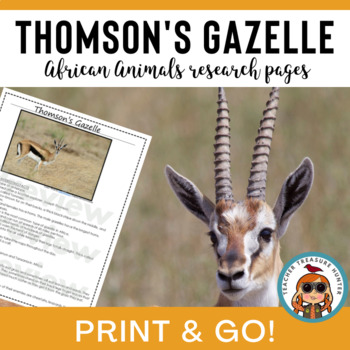 Thomson's gazelle African animals research pages informational article