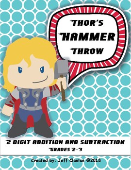 Preview of Thor's Hammer Throw: No Prep. Two digit addition and Subtraction Review