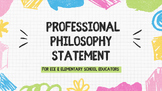 Thoroughly Written Personal Philosophy Statement CDA ECE Teachers