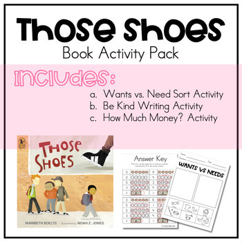 Preview of Those Shoes | Book Activity Pack (Activities Only)