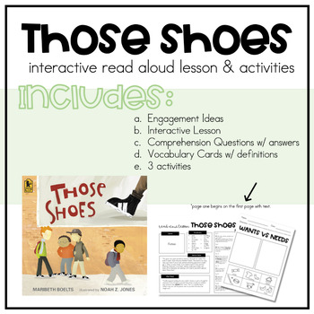 Preview of Those Shoes | Interactive Read Aloud Lesson & Activities