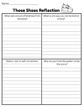 Preview of Those Shoes M. Boelts Reading Comprehension Writing Activity (Ontario Grade 2-3)