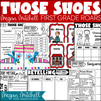Preview of Those Shoes Mini Unit Activities Book Companion Reading Comprehension & Craft