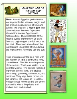 Preview of Thoth: the Egyptian God of Wisdom and Writing Common Core Activities