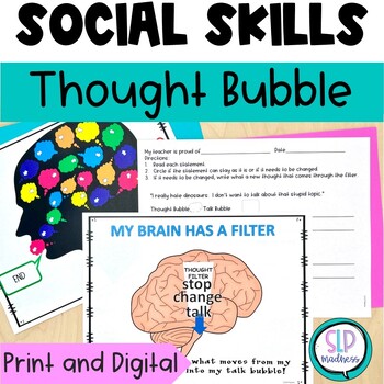 Preview of Thought Bubble Social Emotional Learning Skills Activities for Autism with Story