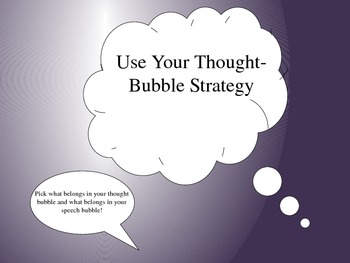 Preview of Thought Bubble Strategy Game! Thought Organization, Impulsive Answering