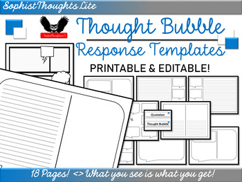 Preview of Thought Bubbles Analysis Templates & Cut-Outs