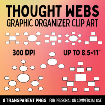 Preview of Thought Web Clip Art for Brainstorming, Mind Mapping: Personal or Commercial Use
