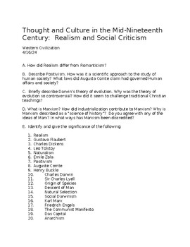 Preview of Thought and Culture in the Mid-Nineteenth Century: Realism and Social Criticism