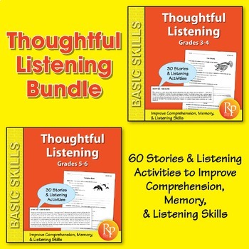 Preview of Thoughtful Listening {Bundle} - Short Read Aloud Passages - Main Idea Activities
