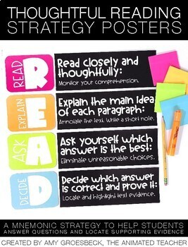 Preview of R.E.A.D. Strategy Posters - Thoughtful Reading Strategy
