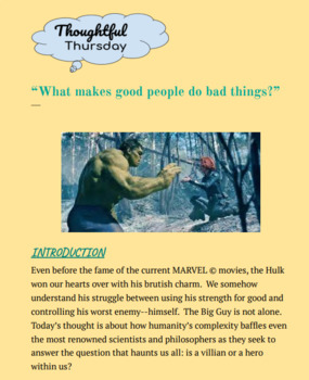 Preview of Thoughtful Thursday: What makes good people do bad things?