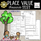 Thousands Place Value Test