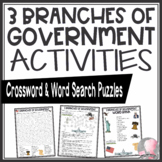 Three 3 Branches of Government Activities Crossword Puzzle