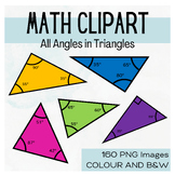Three Angles in Triangles Clipart - 160 B&W and Colour PNG