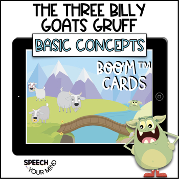 Preview of Three Billy Goats Gruff Boom Cards™ Story Basic Concepts & Following Directions