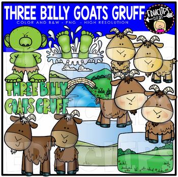 Preview of Three Billy Goats Gruff Clip Art Set {Educlips Clipart}
