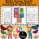 Three Billy Goats Gruff Color by Number Worksheets