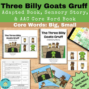 Preview of Three Billy Goats Gruff Fairy Tale|Interactive Sensory Story With AAC Core Words