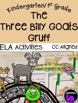 Preview of Three Billy Goats Gruff Literacy Activity Pack for Kindergarten and First Grade