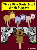 Three Billy Goats Gruff Stick Puppet Characters