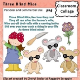 Three Blind Mice Clip Art personal & commercial use C Seslar
