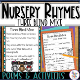 Three Blind Mice  - Nursery Rhyme Poem Posters and Workshe