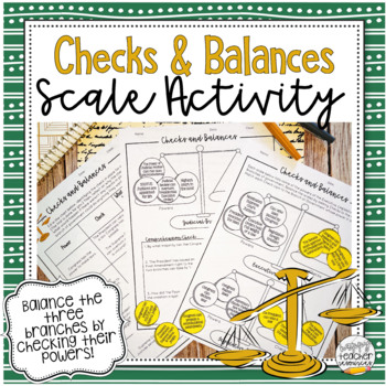 Preview of Three Branches Checks and Balances Activity for Civics & American History
