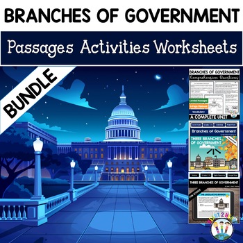 Preview of Three Branches of Government Activities BUNDLE Passages Worksheets 3 Branches