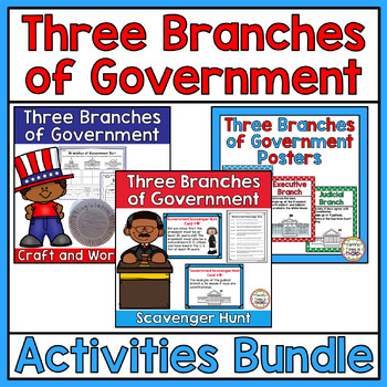 Preview of Three Branches of Government Activities and Posters Bundle