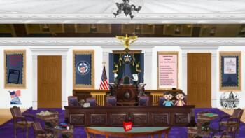 Preview of Three Branches of Government Bitmoji Virtual Classroom Template 