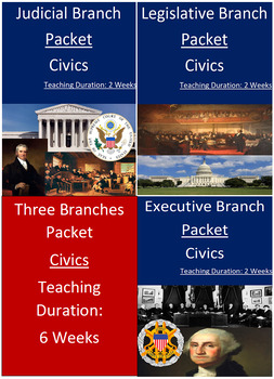 Preview of Three Branches of Government Bundle - Six Weeks!