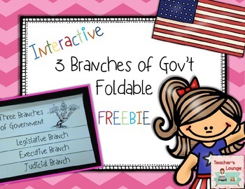 Preview of Three Branches of Government Foldable FREEBIE